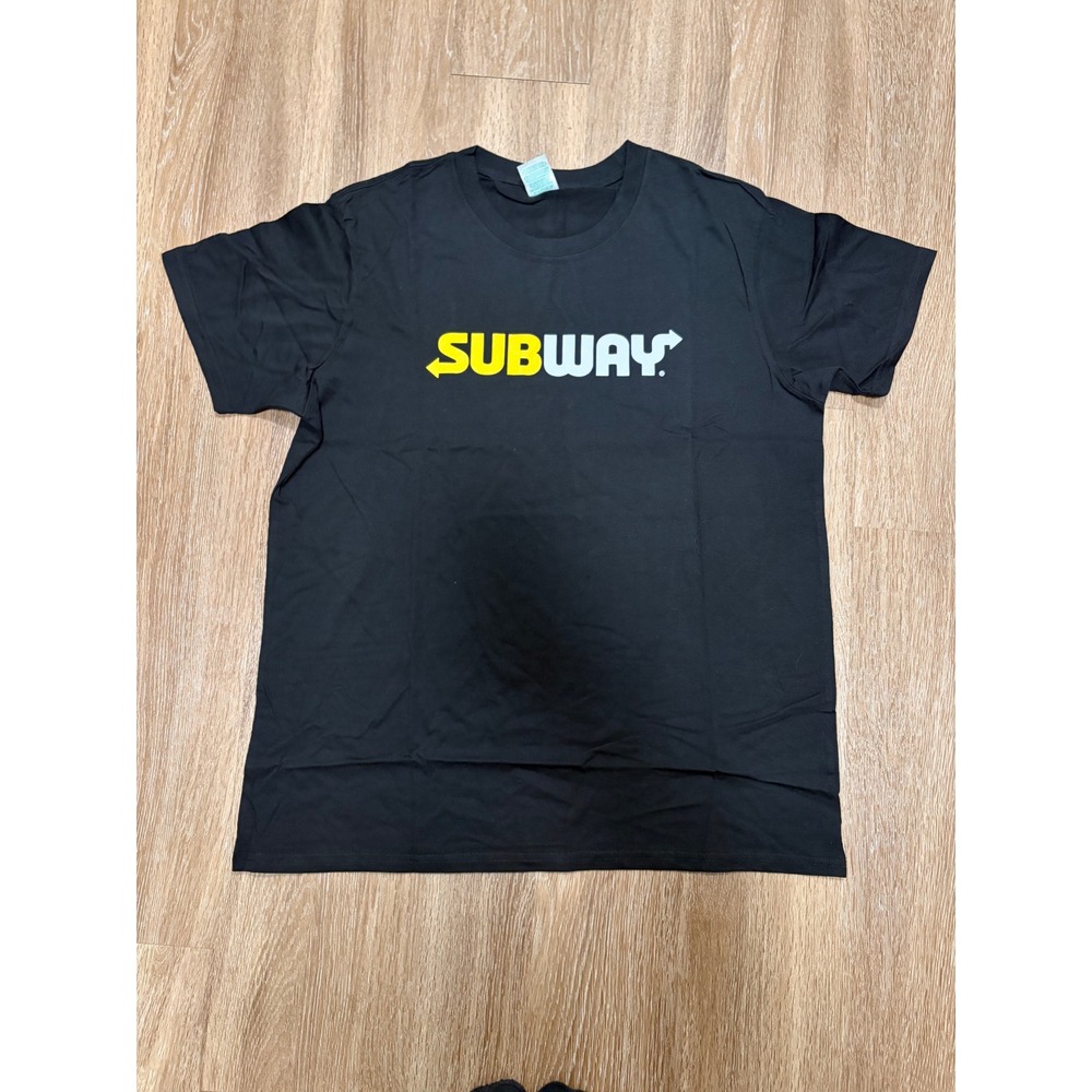 Subway Restaurant Employee Uniform Graphic T-Shirt Mens XL Black Short Sleeve